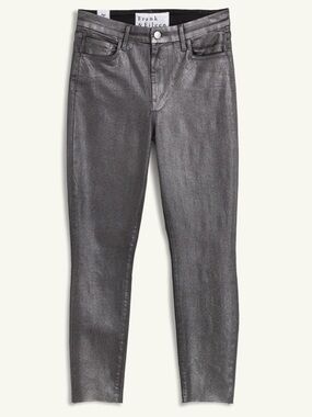 Frank & Eileen Sligo Metallic Silver Skinny Jeans, Size 28, EUC